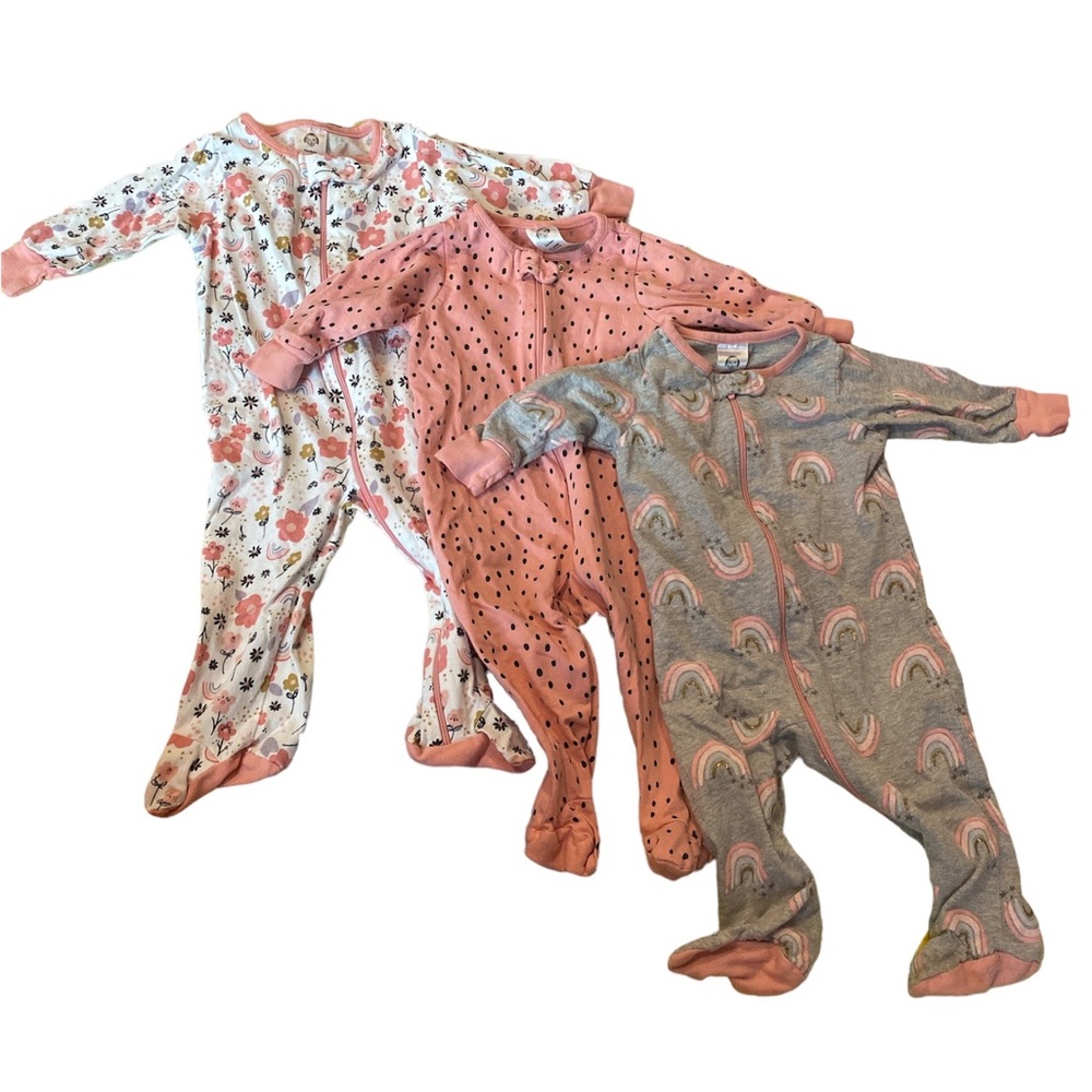 Bundle of 3 Gerber Zipper Onesie Pajamas